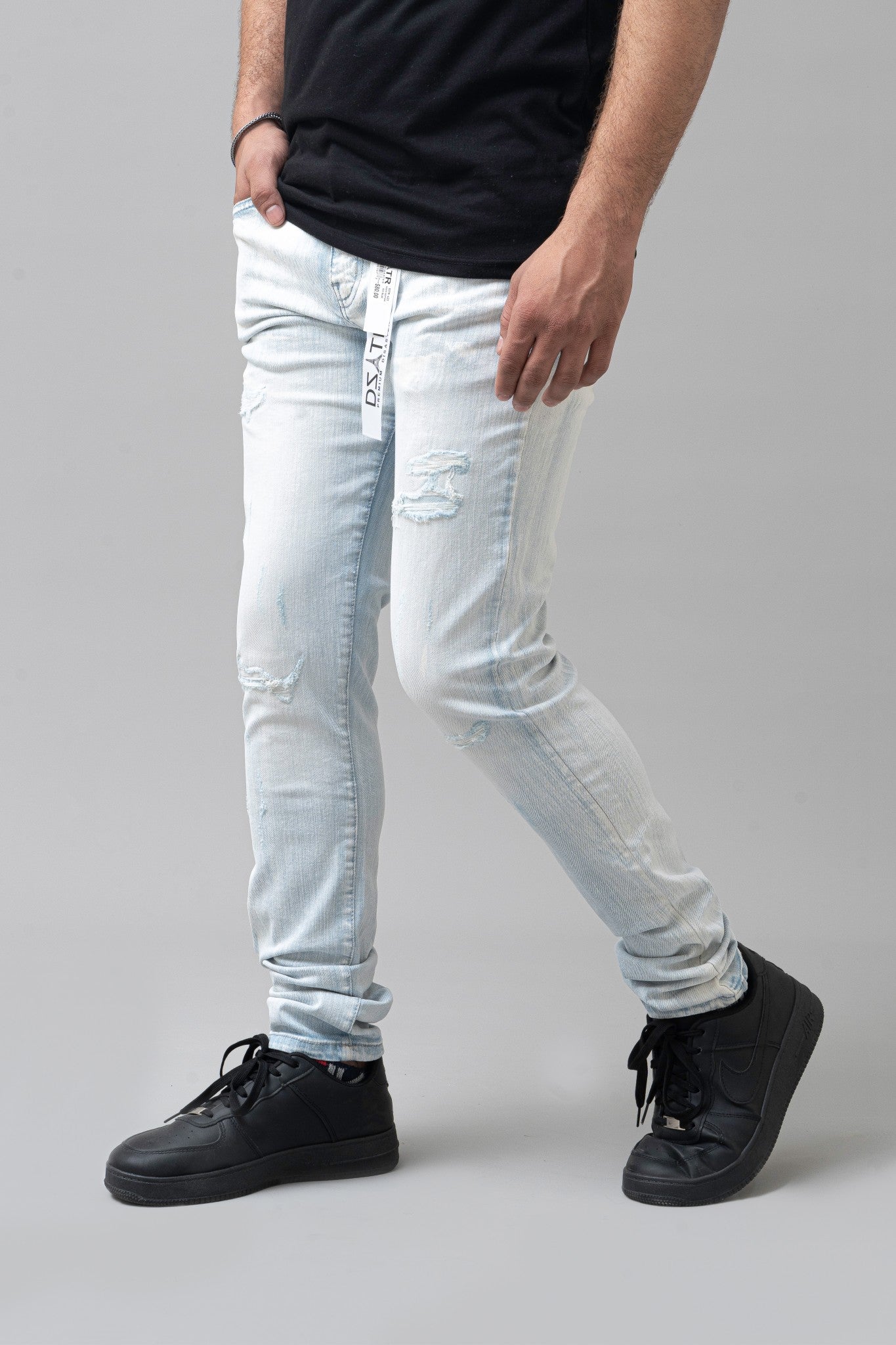 Disaster Ultra Skinny Stretch Denim - Ice Blue