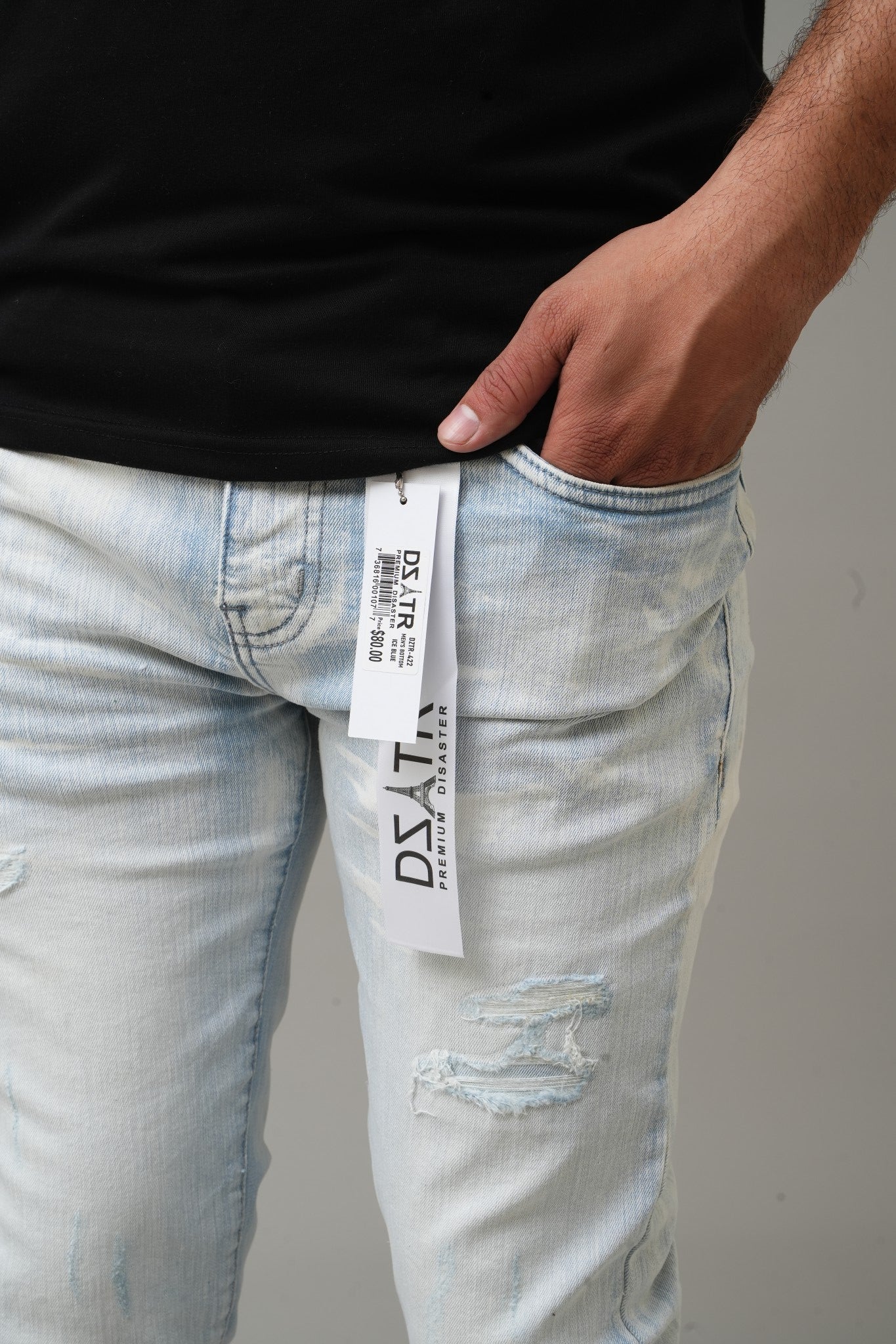 Disaster Ultra Skinny Stretch Denim - Ice Blue
