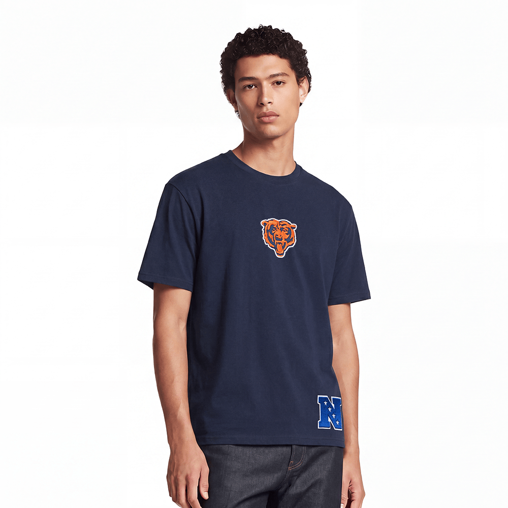 Pro Standard Chicago Bears Wingspan CJ Drop Shoulder Tee - Navy