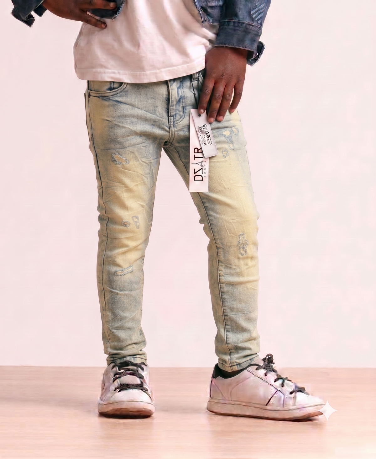 Premium Disaster Kids Skinny Jeans Ice Vintage