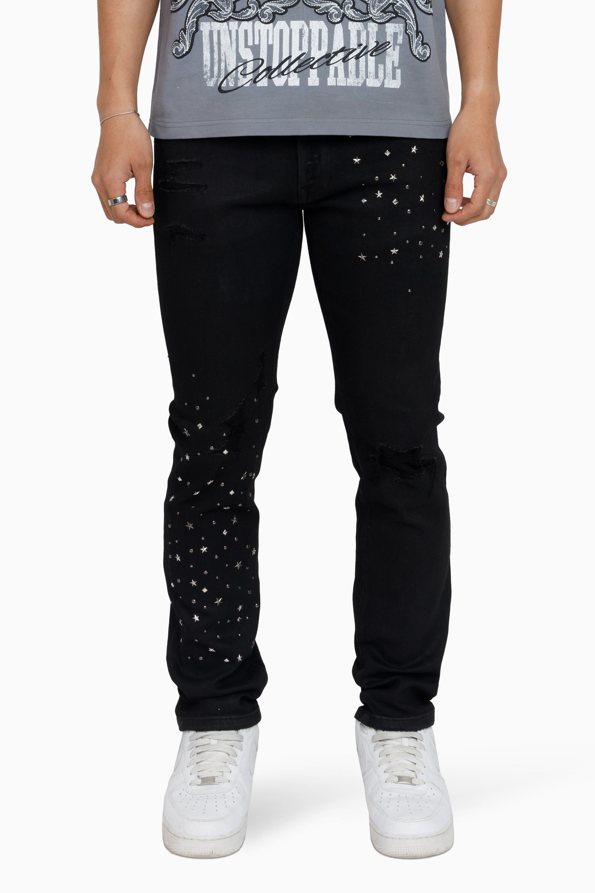 Smoke Rise "Rise to Reign" Rhinestone Jeans
