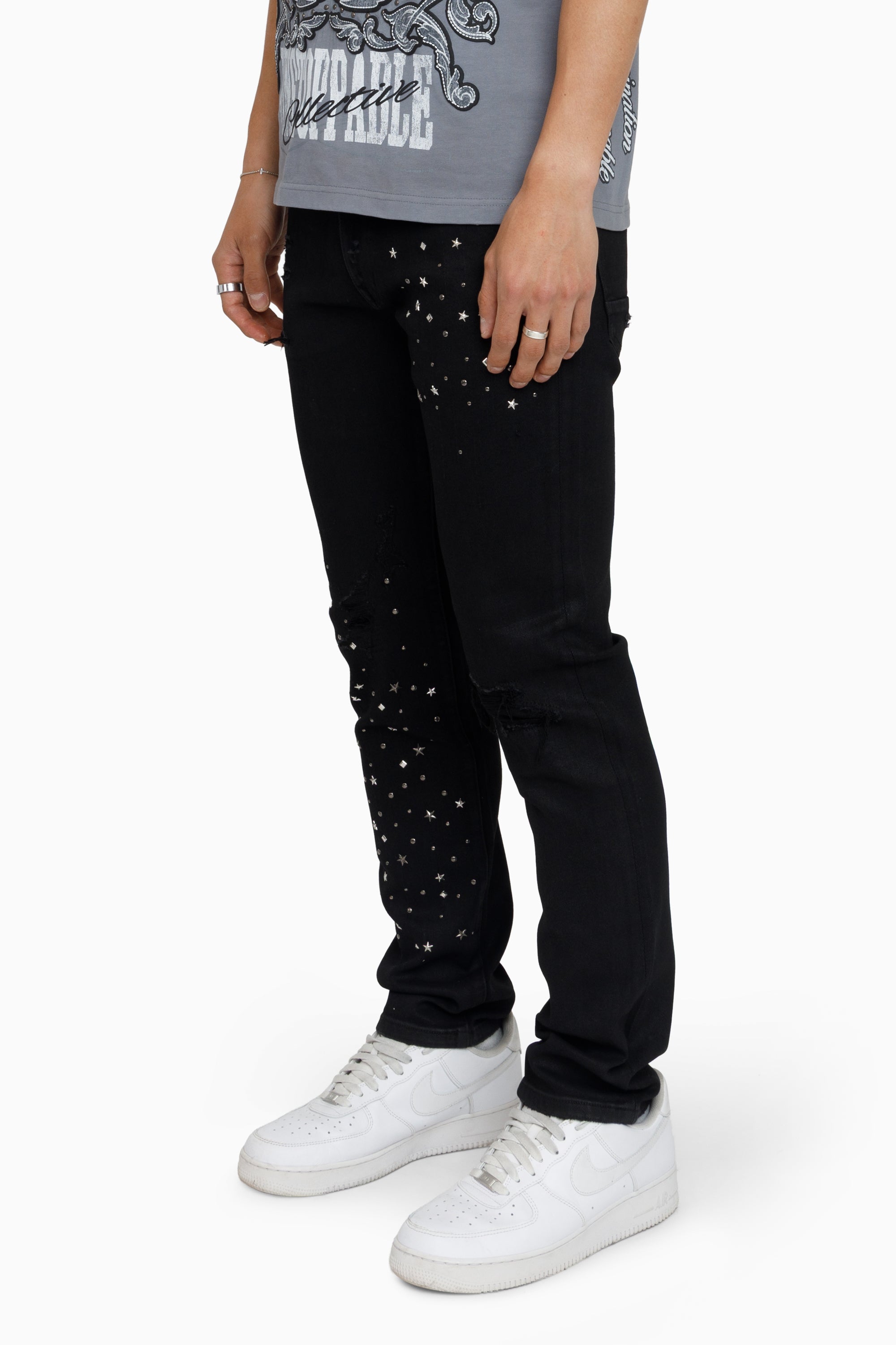 Smoke Rise "Rise to Reign" Rhinestone Jeans