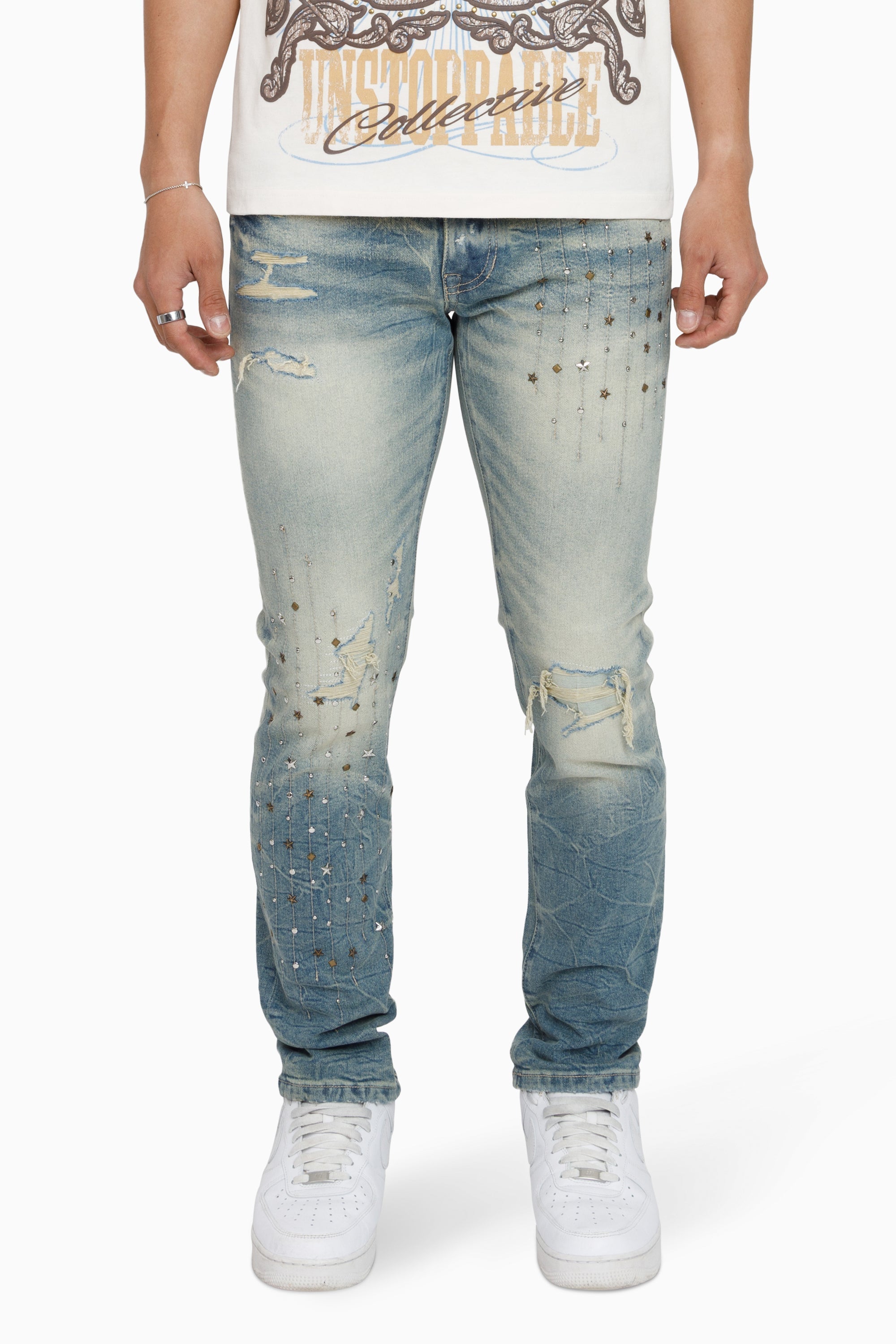 Smoke Rise "Rise to Reign" Rhinestone Jeans