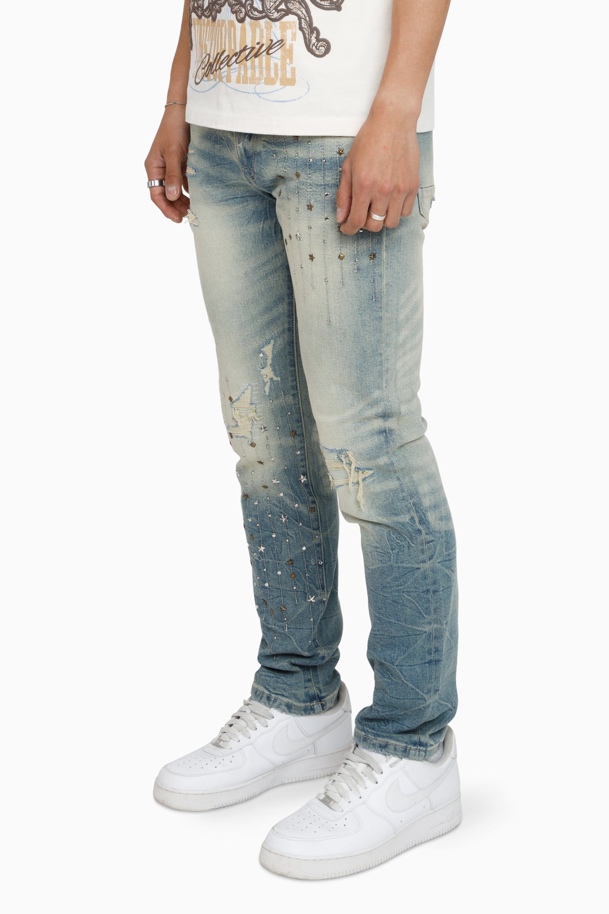Smoke Rise "Rise to Reign" Rhinestone Jeans