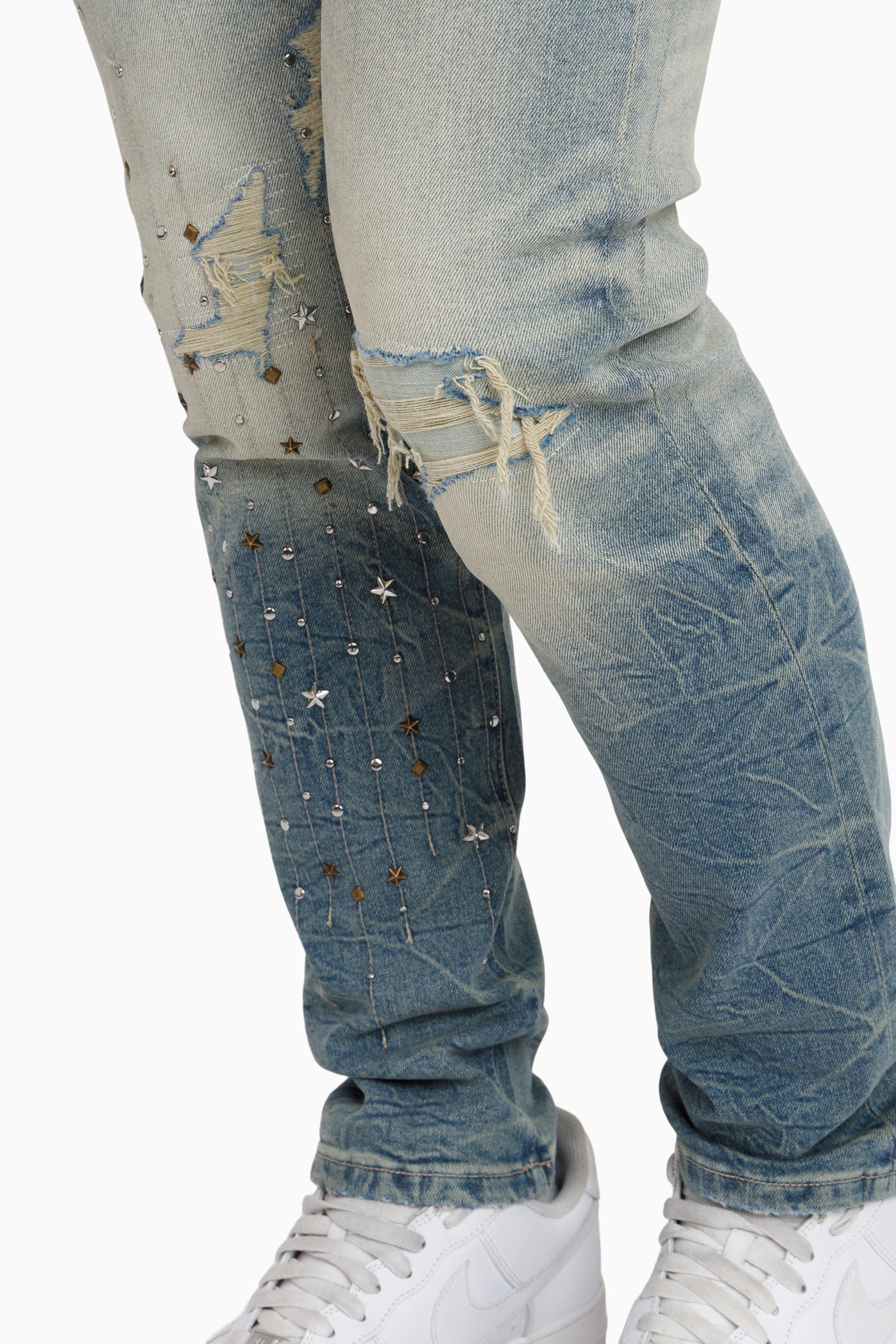 Smoke Rise "Rise to Reign" Rhinestone Jeans