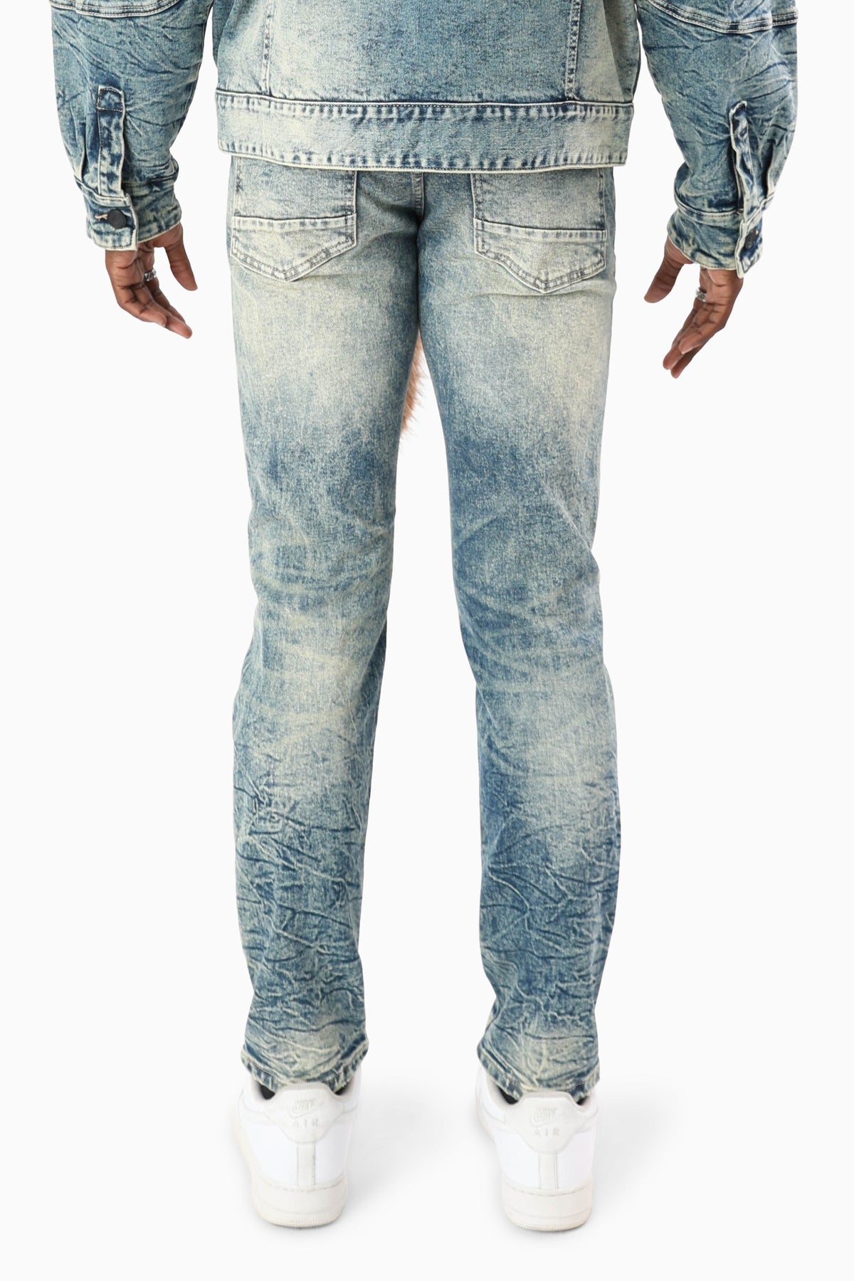 Smoke Rise Vintage Wash Fur Chain Jeans