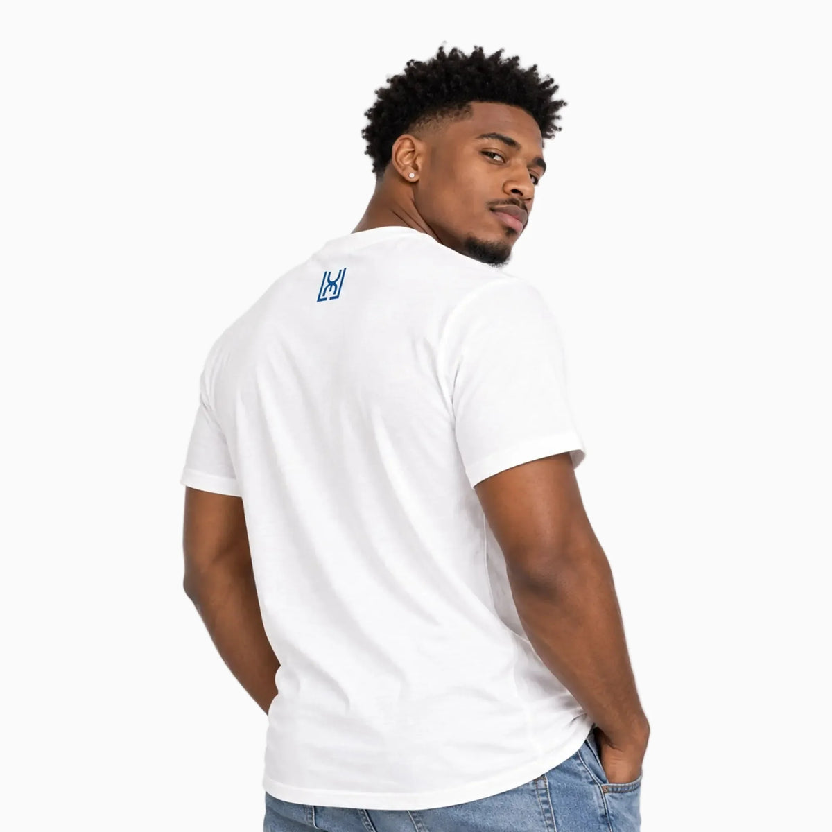 Luxe "London" Tee - White/Blue