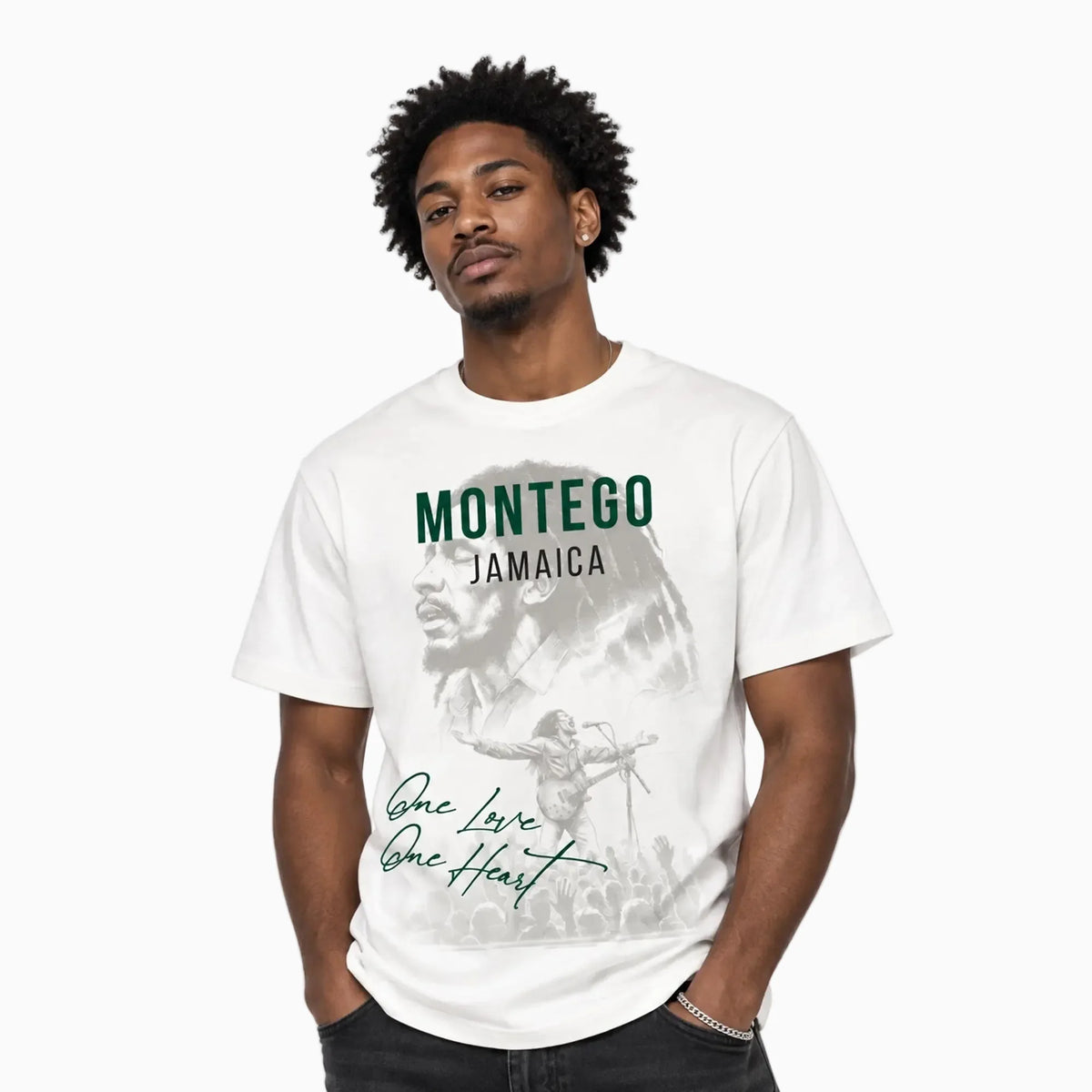 Luxe "Motego" Tee - White/Green