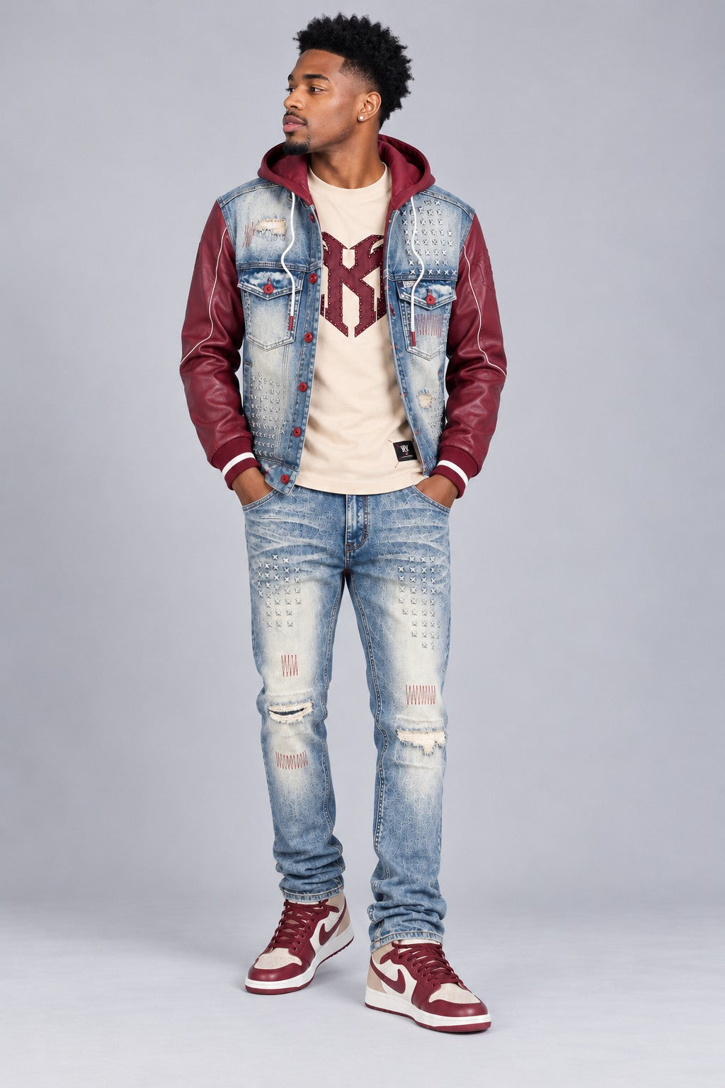 Makobi "Porada" Pu Denim Jeans