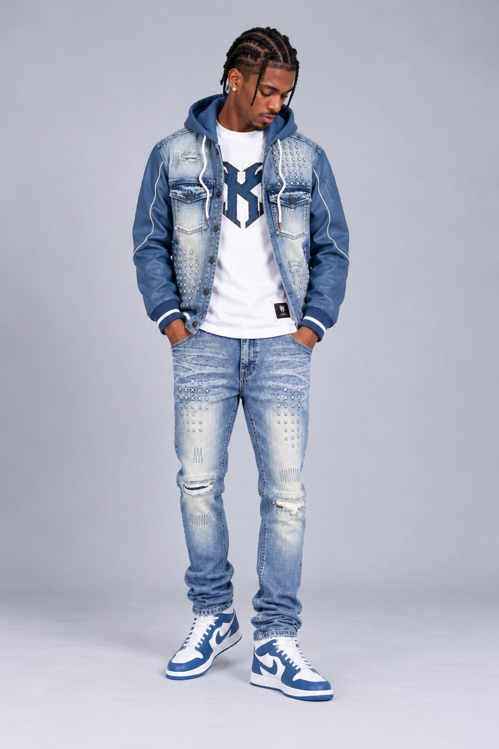 Makobi "Porada" Pu Denim Jeans
