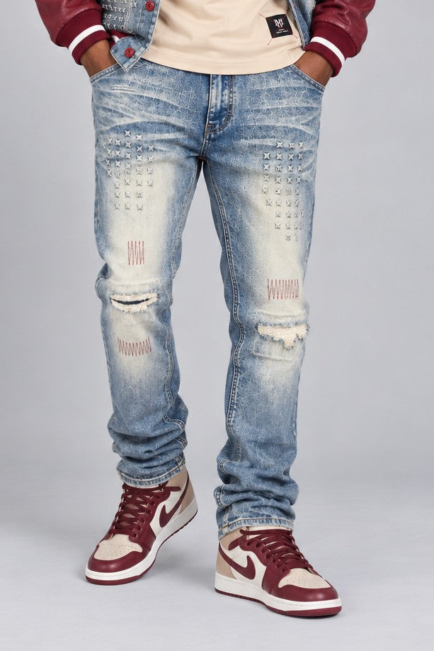 Makobi "Porada" Pu Denim Jeans