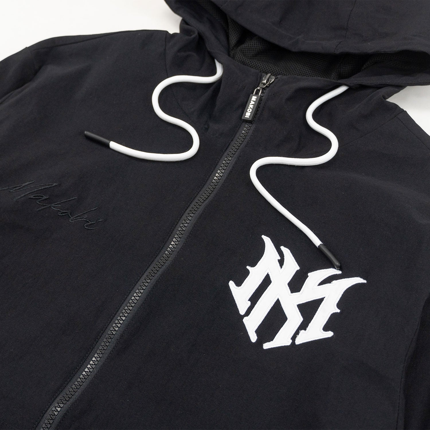 Makobi "Adorni" Nylon Zip-up Hooded Windbreaker Jacket