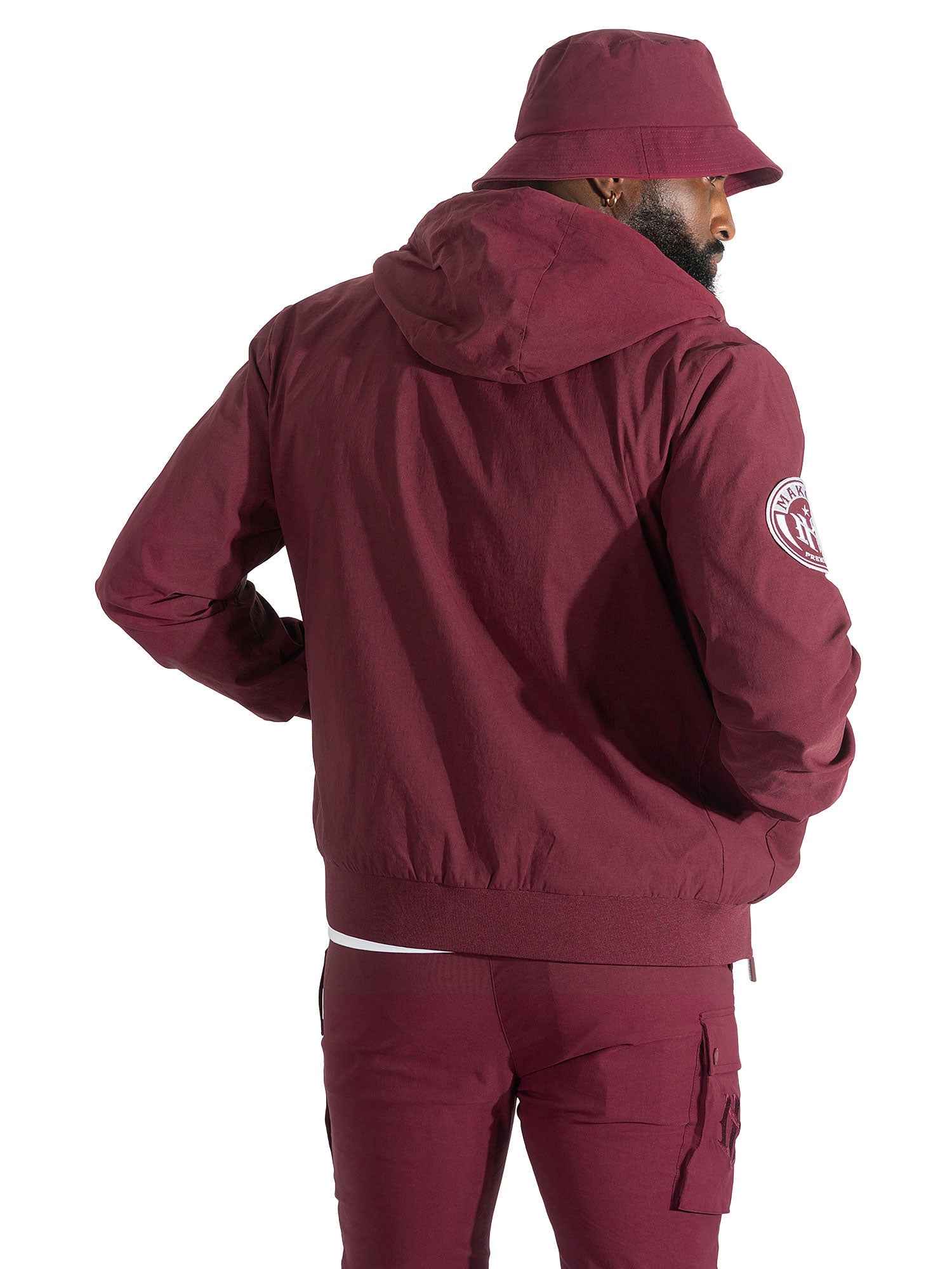 Makobi "Adorni" Nylon Zip-up Hooded Windbreaker Jacket