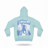 Liquid Crystal Rhinestone Seahorses Zip-up Hoodie