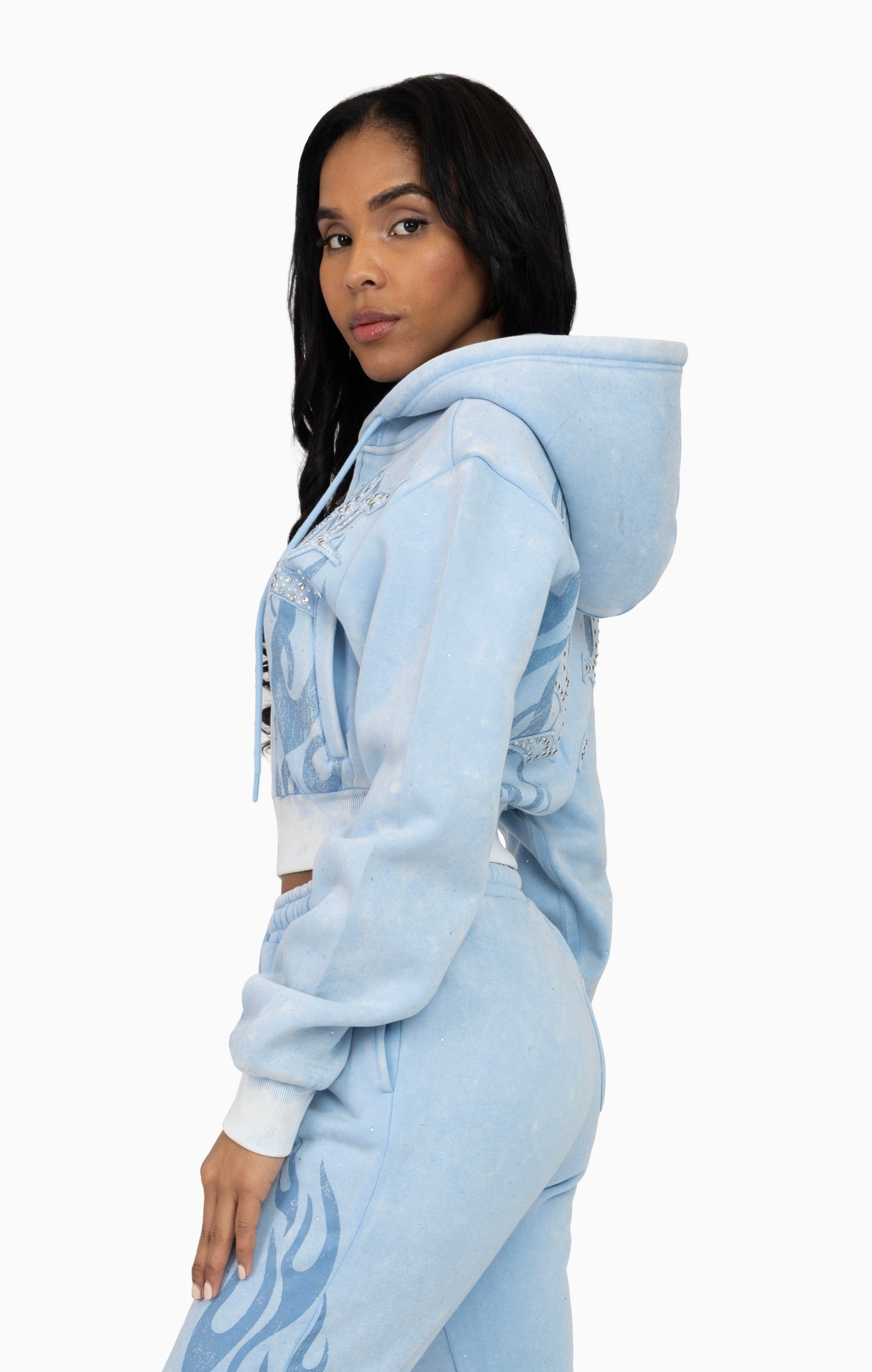Smoke Rise Women's Sparkling Zip-up Jogging Set