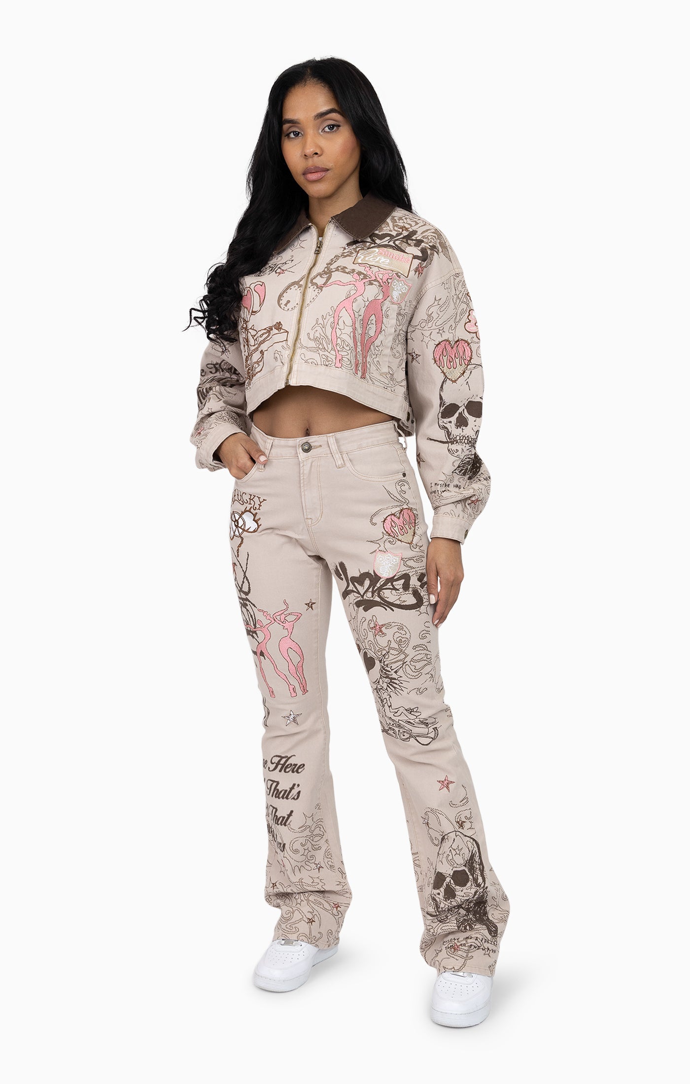 Smoke Rise Women's Embroidered Printed Twill Jacket