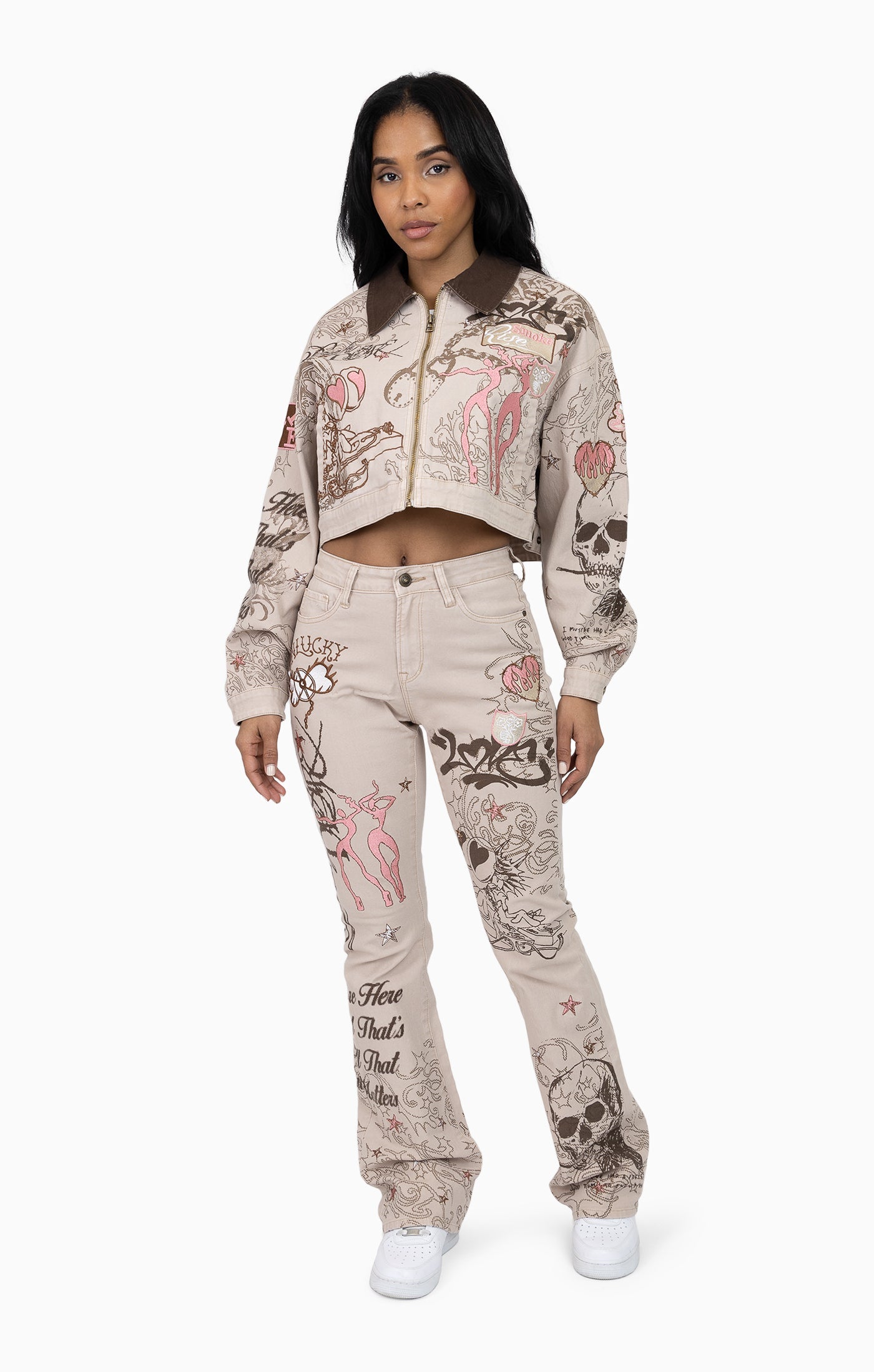 Smoke Rise Women's Embroidered Printed Twill Jacket