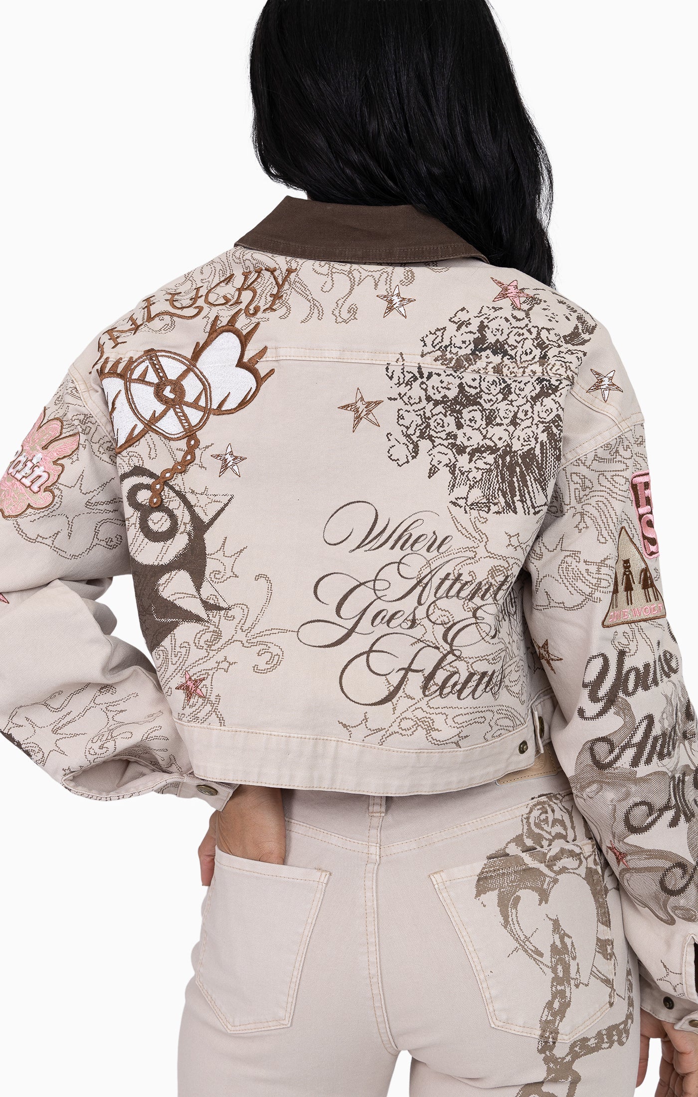 Smoke Rise Women's Embroidered Printed Twill Jacket