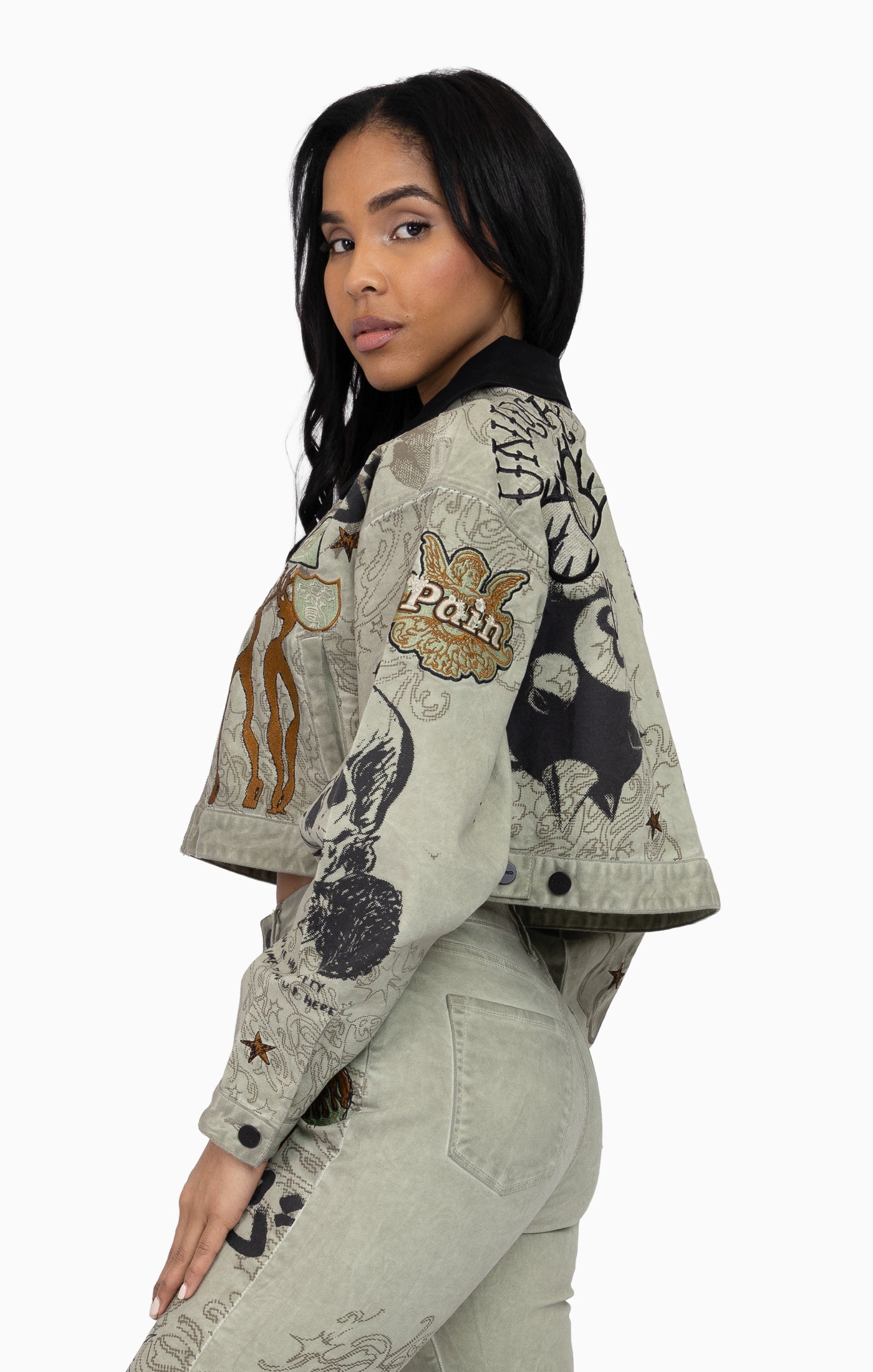 Smoke Rise Women's Embroidered Printed Twill Jacket