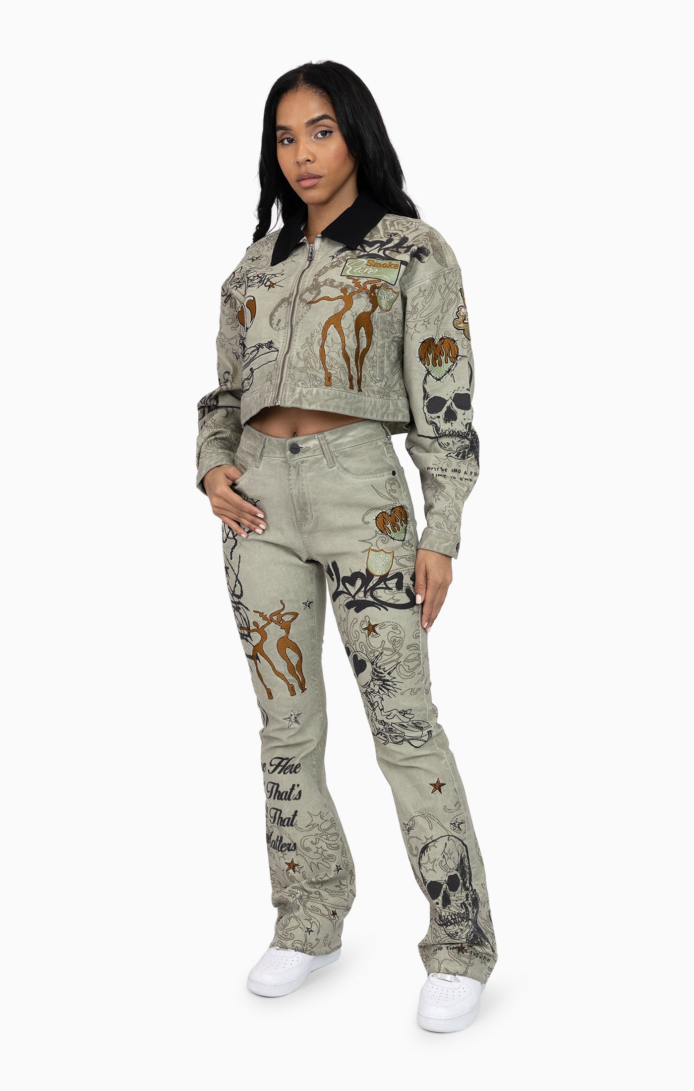 Smoke Rise Women's Embroidered Printed Twill Jacket