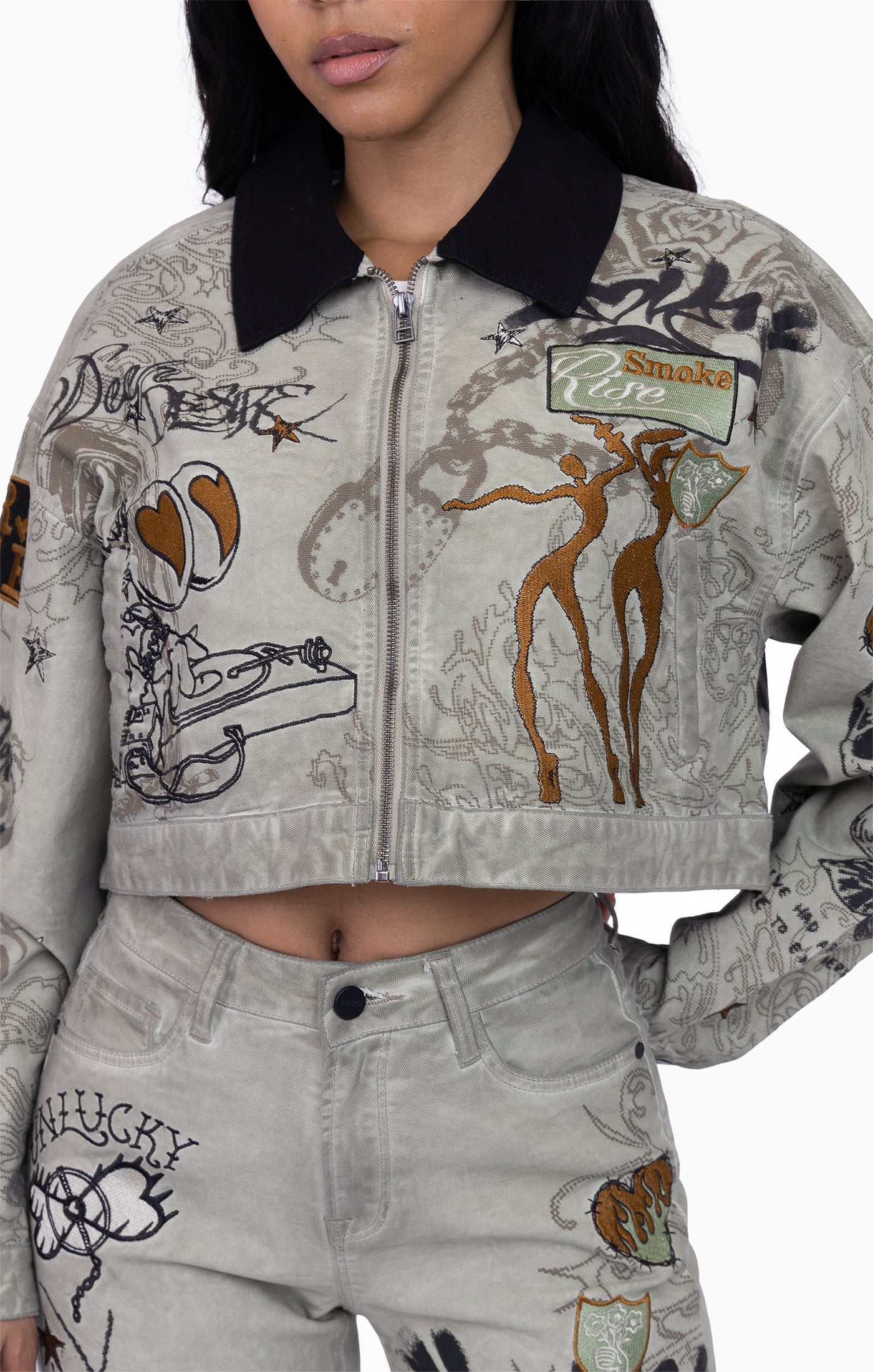 Smoke Rise Women's Embroidered Printed Twill Jacket