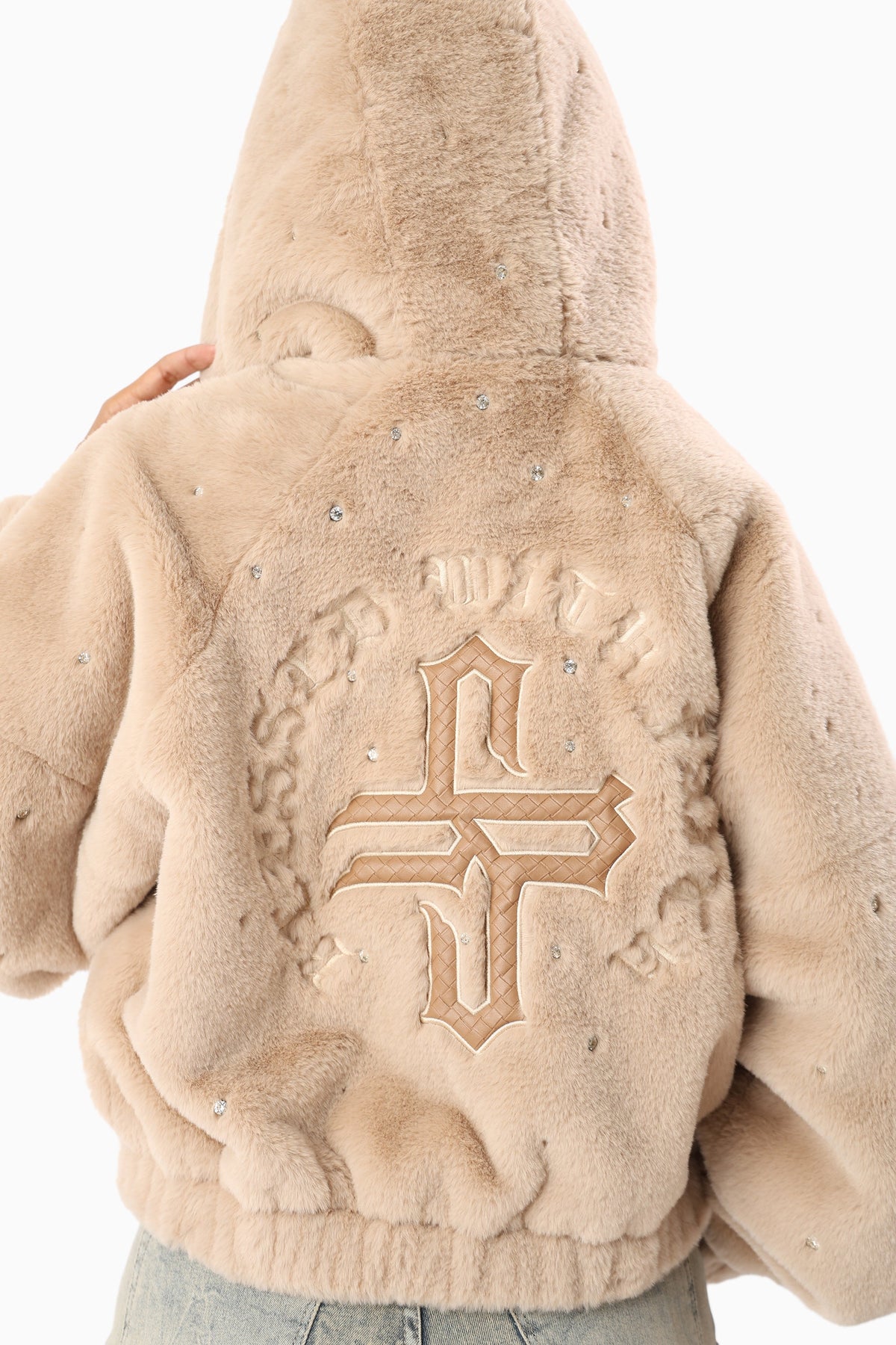 Smoke Rise Women's Faux Fur Rhinestone Jacket