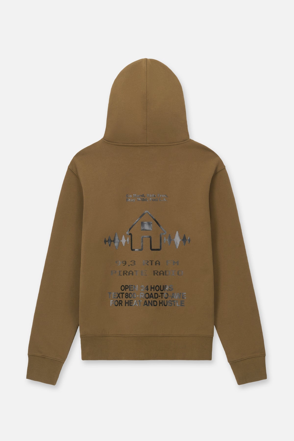 RTA Dion Hoodie Teak Radio House "Go Hard Ride Free" Brown