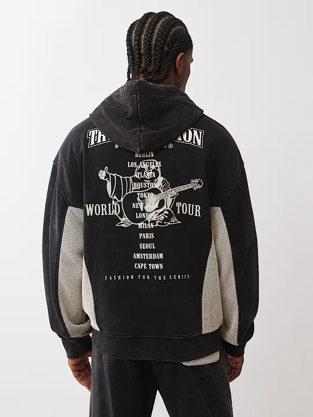 True Religion Mesh Inset Rust Cinched Zip-up Hoodie & Mesh Inset Jogger