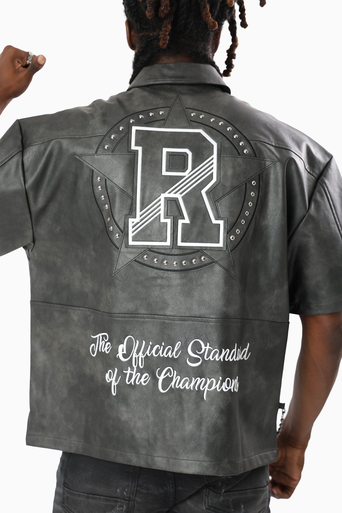 Smoke Rise "Royalty" Colorblack Leather Full Zip Shirt