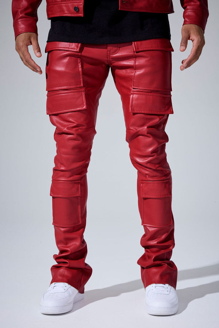 Jordan Craig "Thriller" Skinny Ross  Stacked Cargo Leather Pants