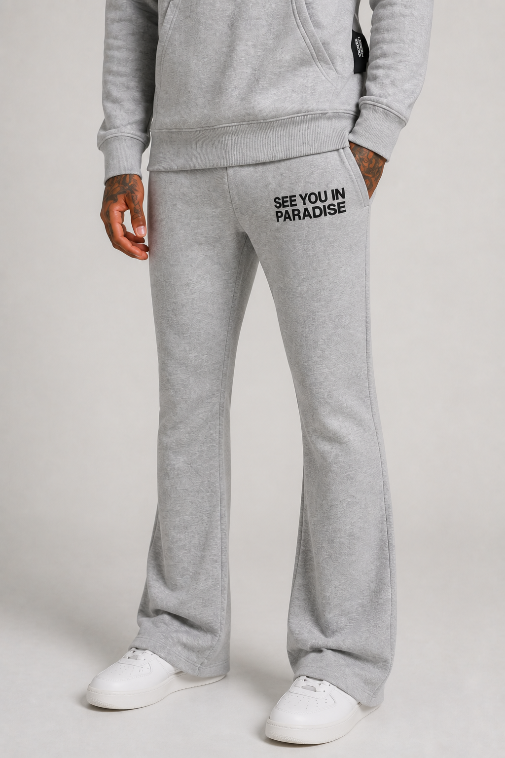 See You in Paradise Wingspan Jogging Suit - Heather Grey/Charcoal