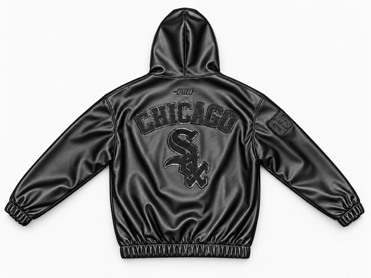 Pro Standard DC Exclusive Chicago White Sox Black on Black Leather Jacket