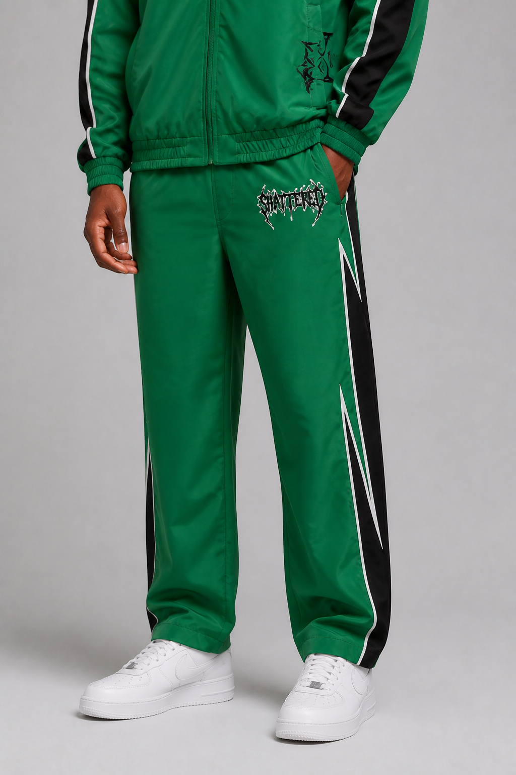 Shattered Hearts Nylon Track Suit