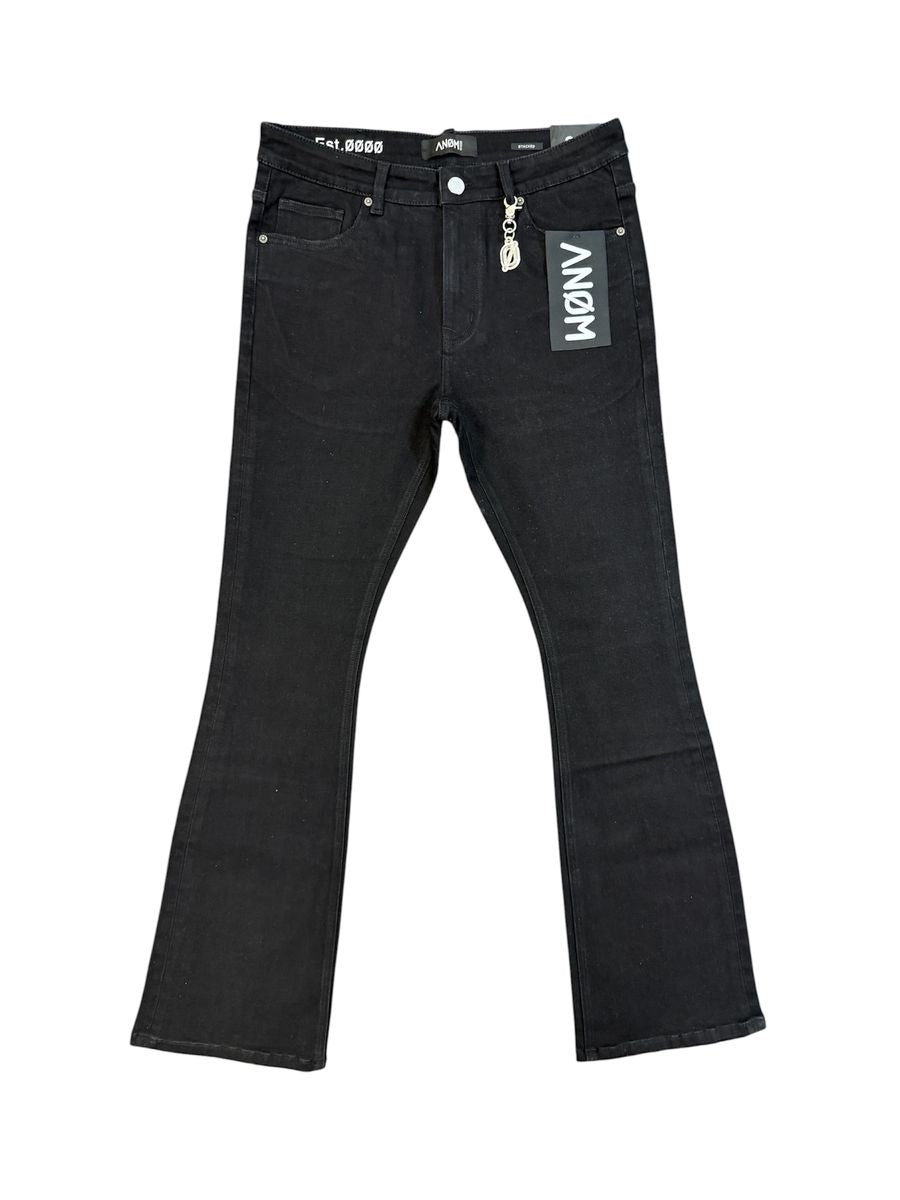 ANOM "Aura" Fitted Stacked Jeans - Jet Black
