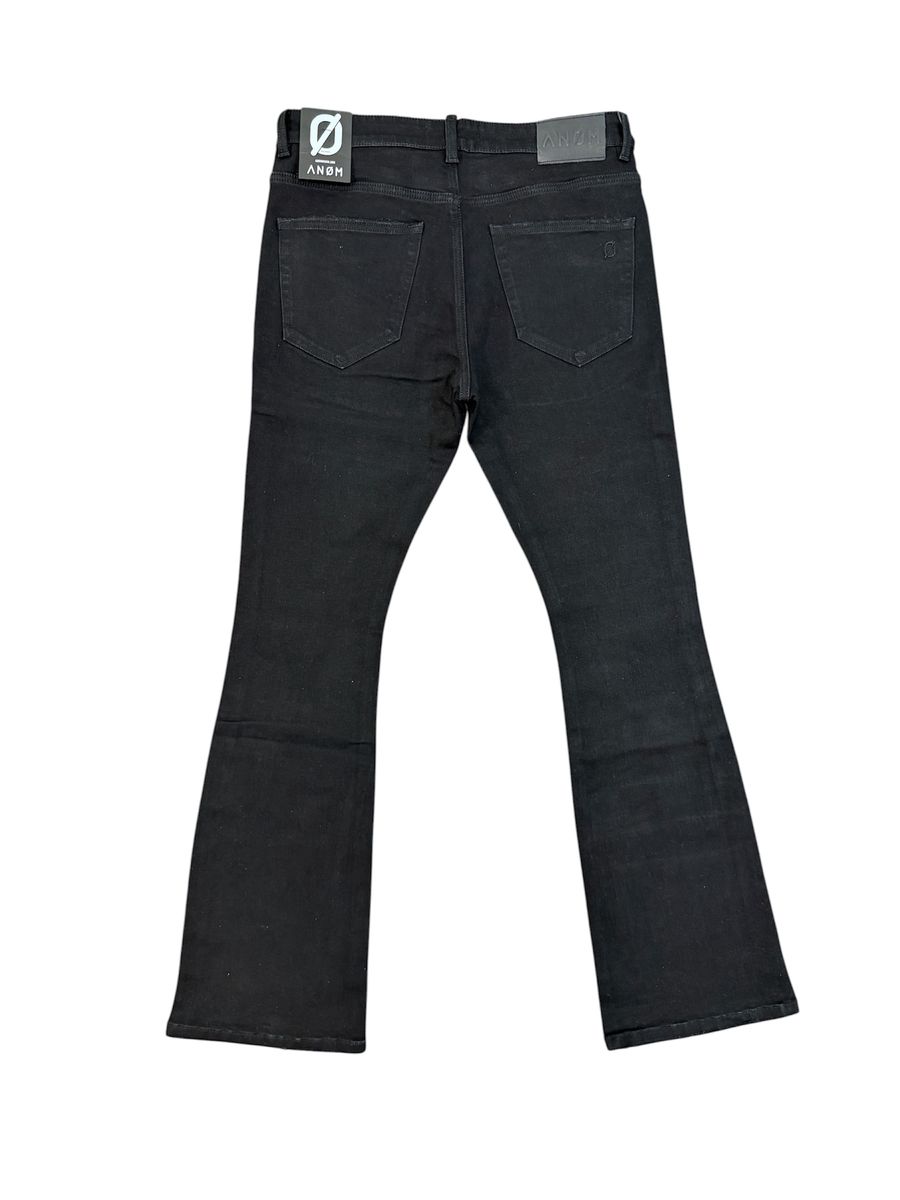 ANOM "Aura" Fitted Stacked Jeans - Jet Black