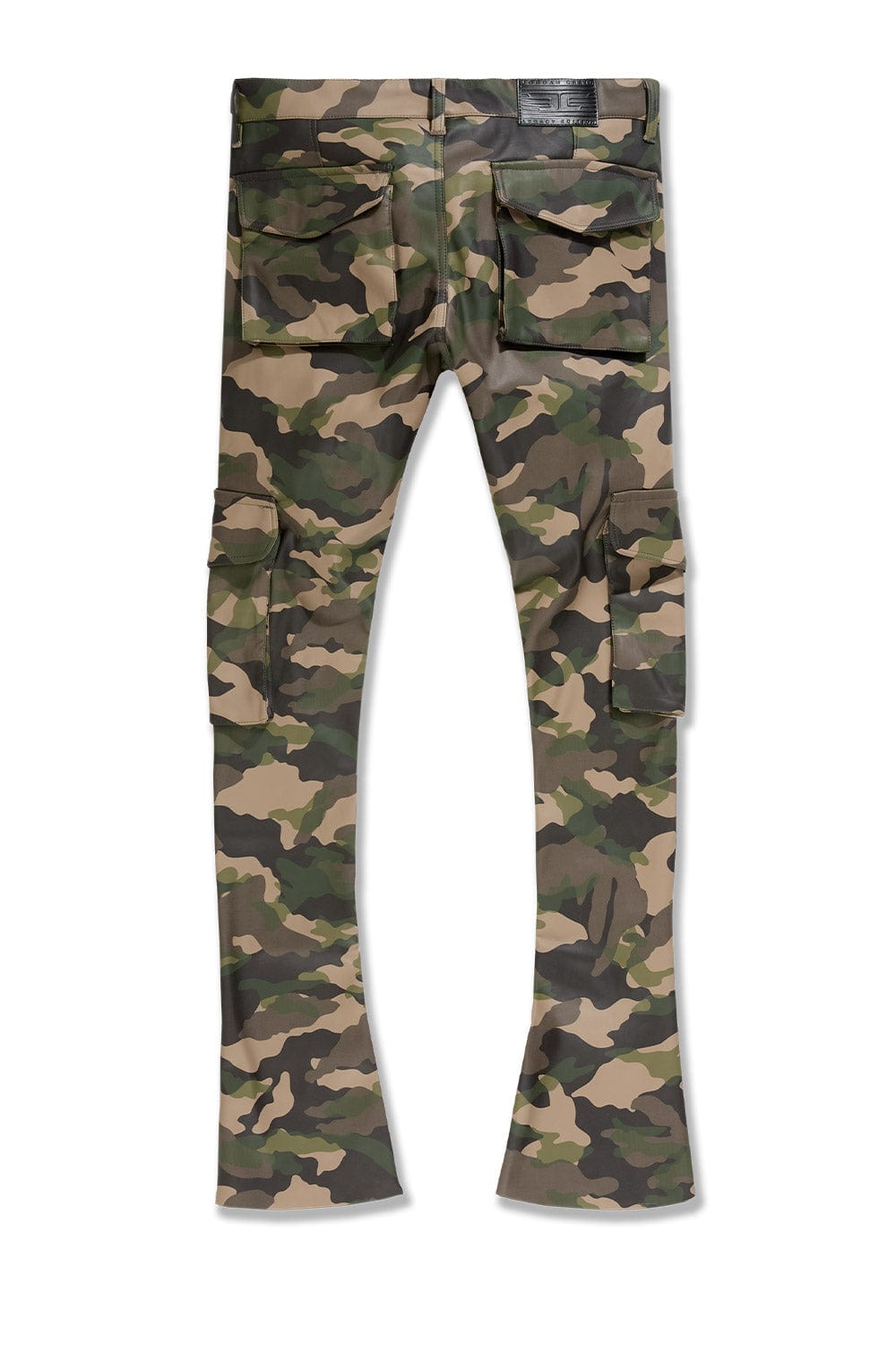Jordan Craig "Trillest" Skinny Ross Stacked Leather Cargo Pants with Zipper