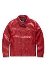 Jordan Craig "Thriller" Leather Button Up Trucker Jacket