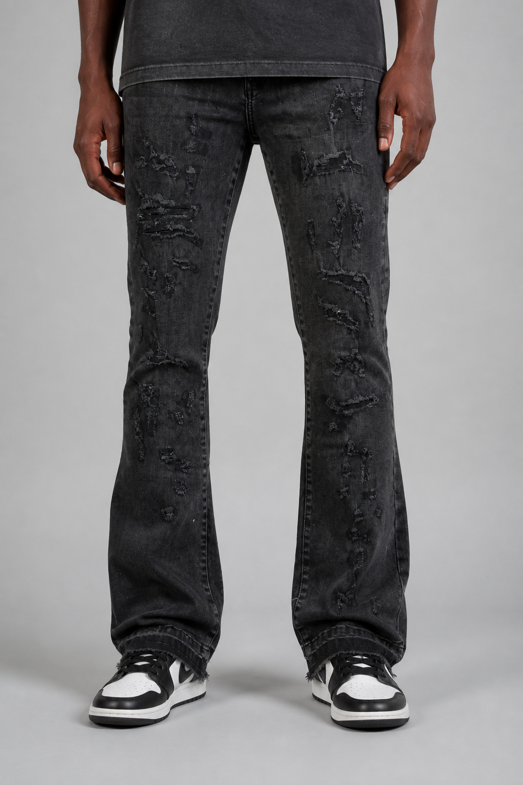 Damati Ripped Stacked Jeans