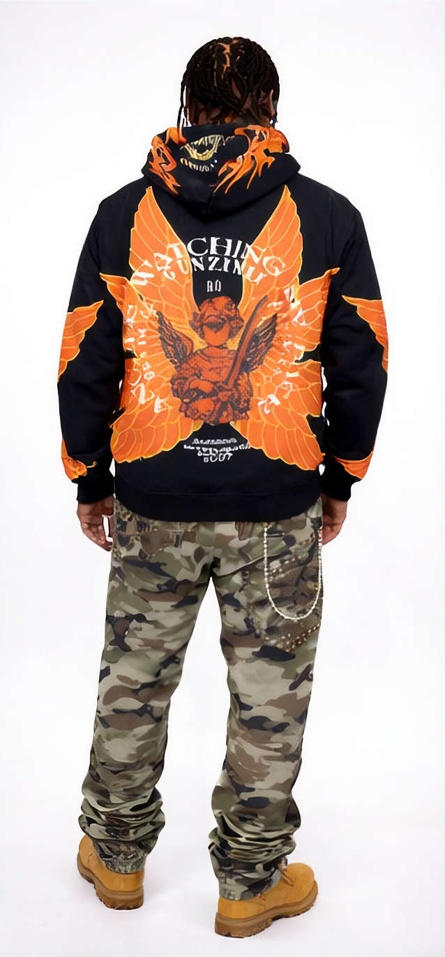 Gunzinii Camo Stacked Flare Chain Jeans