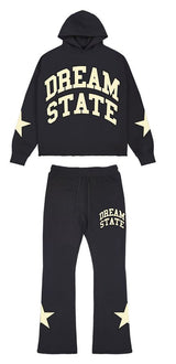 Roku "Dream State" Fleece Cropped Hoodie Flare Sweatpants Set