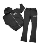 Liquid Crystal Hoodie & Stacked Pants Jogging Suits