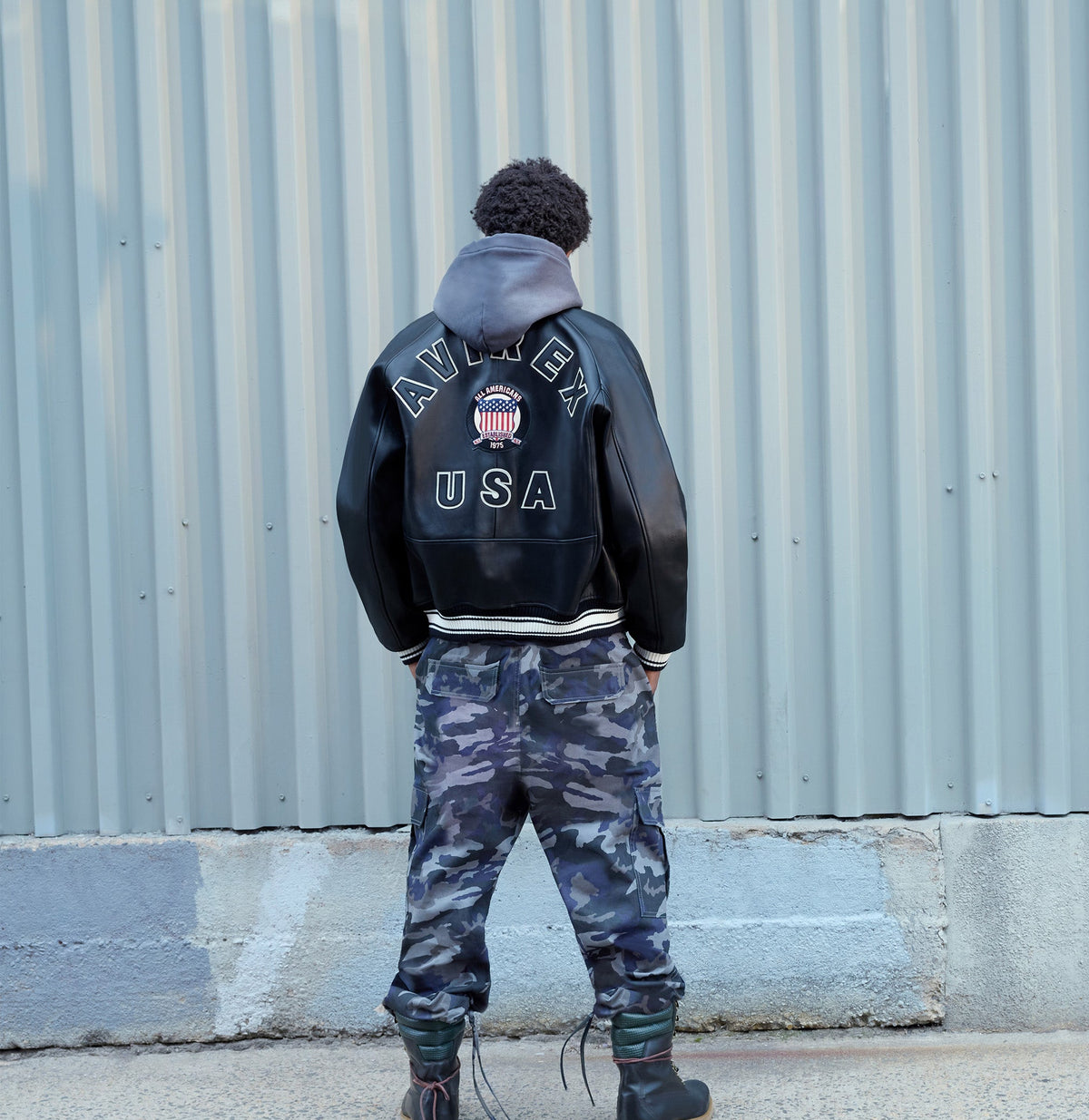 Avirex "Icon" Leather Jacket - Black
