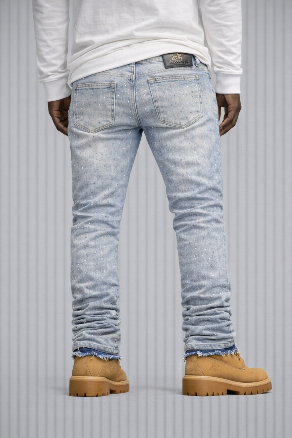 Damati Rhinstone Stacked Jeans