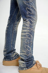 Valabasas "Lattice" Stacked Flare Jean