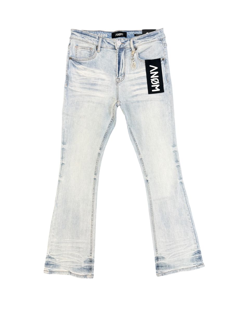 ANOM "Aura" Fitted Stacked Jeans - Ice Blue