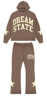 Roku "Dream State" Fleece Cropped Hoodie Flare Sweatpants Set