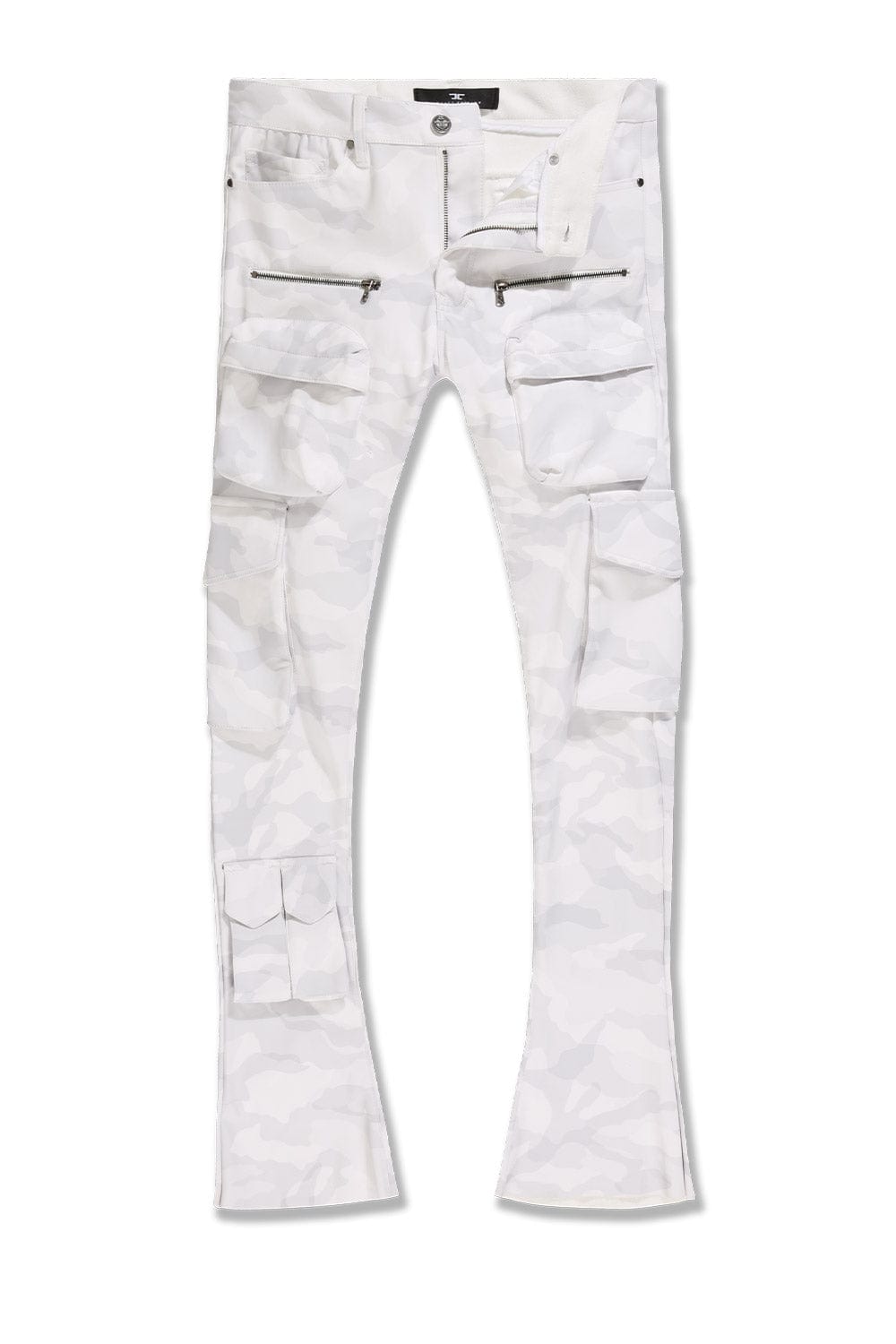 Jordan Craig "Trillest" Skinny Ross Stacked Leather Cargo Pants with Zipper