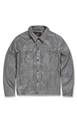 Jordan Craig "Thriller" Leather Button Up Trucker Jacket