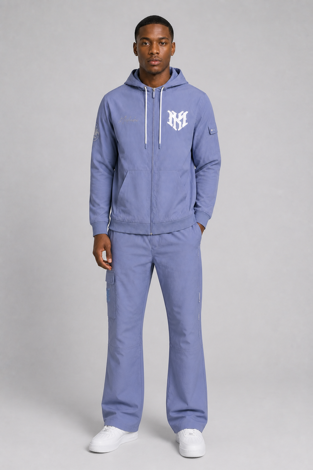 Makobi "Adorni Elite Club" Nylon Windbreaker Zip-up Hoodie Jacket