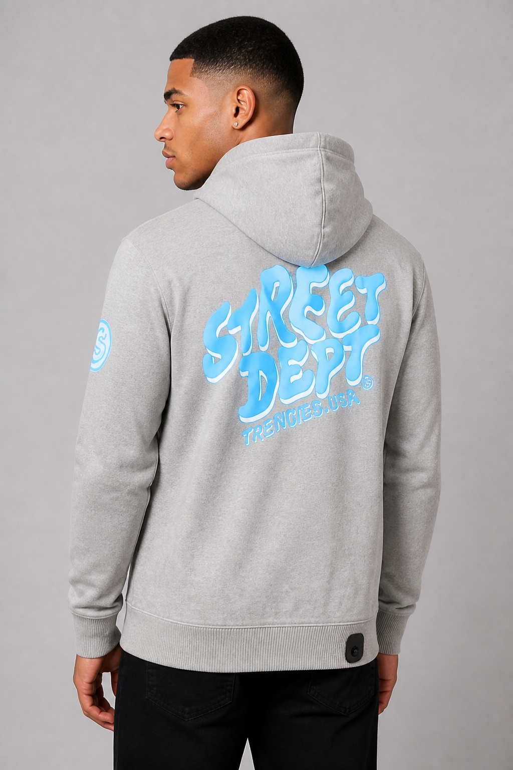 Street Department Wavey Print Zip-up Hoodie